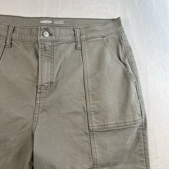 Old Navy Sz 16 Sky-Hi Straight Extra High Waisted Pop Color Utility Jeans Grey - Picture 4 of 15